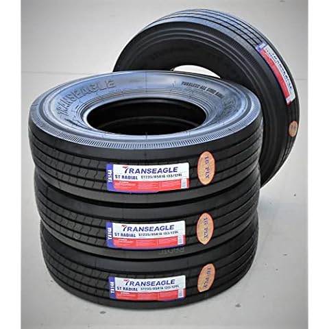 Set of 4 (FOUR) Transeagle ST Radial All Steel Heavy Duty Premium Trailer Radial Tires-ST235/85R16 235/85/16 235/85-16 133/128L Load Range H LRH 16-Ply BSW Black Side Wall Cover