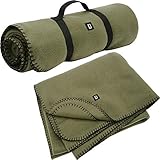 Brandit FLEECEDECKE BW Army Outdoor Winter Decke Fleece Bundeswehr CAMPINGDECKE, Farbe:Oliv