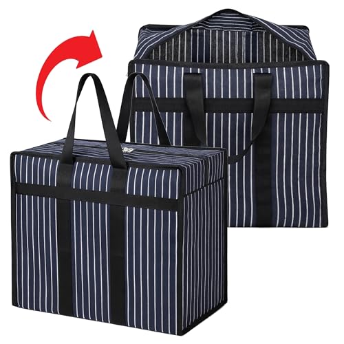 Image of Match Made 1PK Extra Large Heavy Duty Canvas Storage Organizer Bag with Zip | Multipurpose Jhola Thaila with Strong Handles & Base for Home Storage, Travel, Laundry & Wardrobe - Black