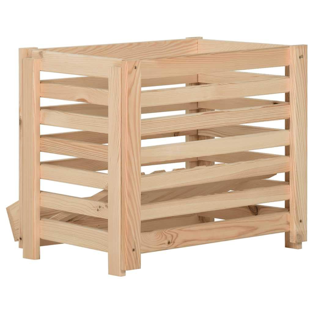 Kartoffelkiste aus massivem Kiefernholz 60x40x50 cm stapelbar mit Belüftung, praktische Aufbewahrungsbox für Gemüse, Organizer für Küche und Vorrat, robuste Kisten zur Ordnung und Lagerung
