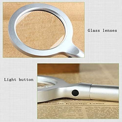 Lupas de Mano Mini Lupa 20X Lámpara LED con una Lupa Circular de Mano para Personas Mayores con Baja visión para Leer
