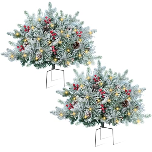 Zythrem 20'' Christmas Urn Filler Small Outdoor Christmas Trees with