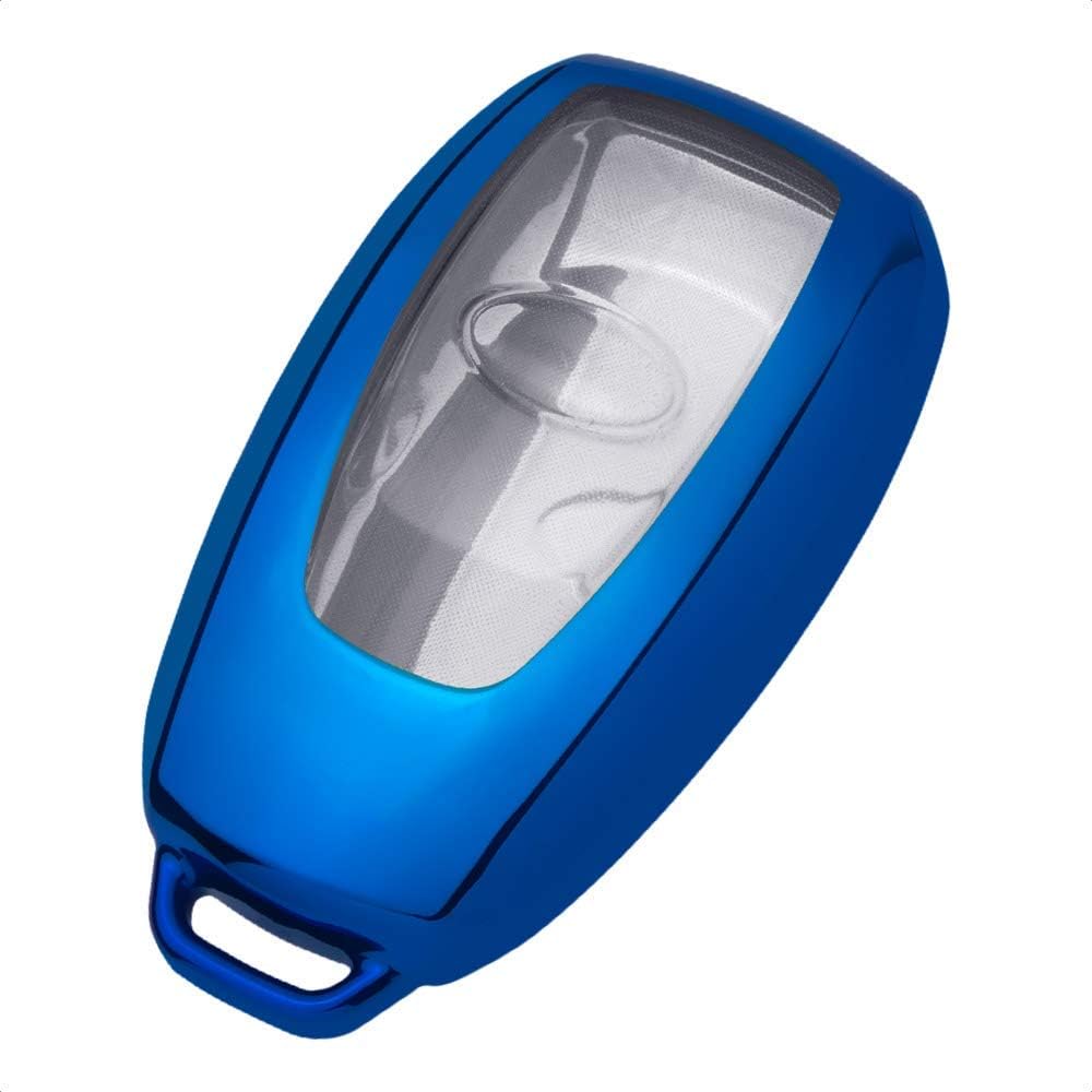Smart Key Fob Case Blue TPU Protective Cover Compatible with Subaru BRZ CROSSTREK Forester Impreza Legacy Outback WRX STI 3 4 Button Keyless Entry Remote Control Accessories
