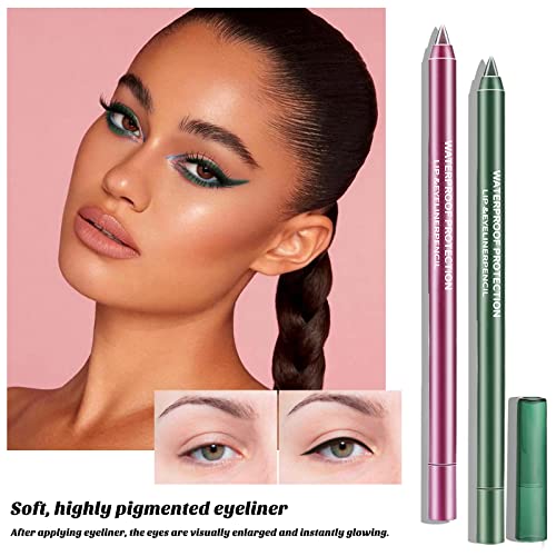 Boobeen 10 Packs Eyeliner Pencil Set, Waterproof Glitter Eye Shadow & Lip Liner, Soft Colorful Gel Formula, Creates Bold And Defined Lines #TOP3