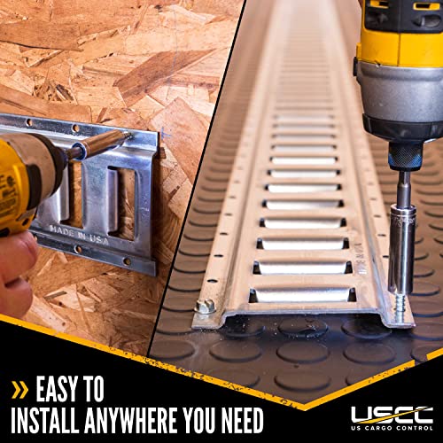 Us Cargo Control Horizontal E Track, 5 Foot Length Cargo E Track, Galvanized Finish, 12 Gauge Steel, Easily Secure Cargo In An Enclosed Van Trailer #TOP6