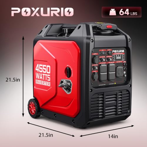 Generador Inversor Portátil POXURIO DK4550iAED 4550 Vatios, Tanque de Combustible de 9L, Súper Silencioso, Gasolina y Propano, 120V miniatura 3