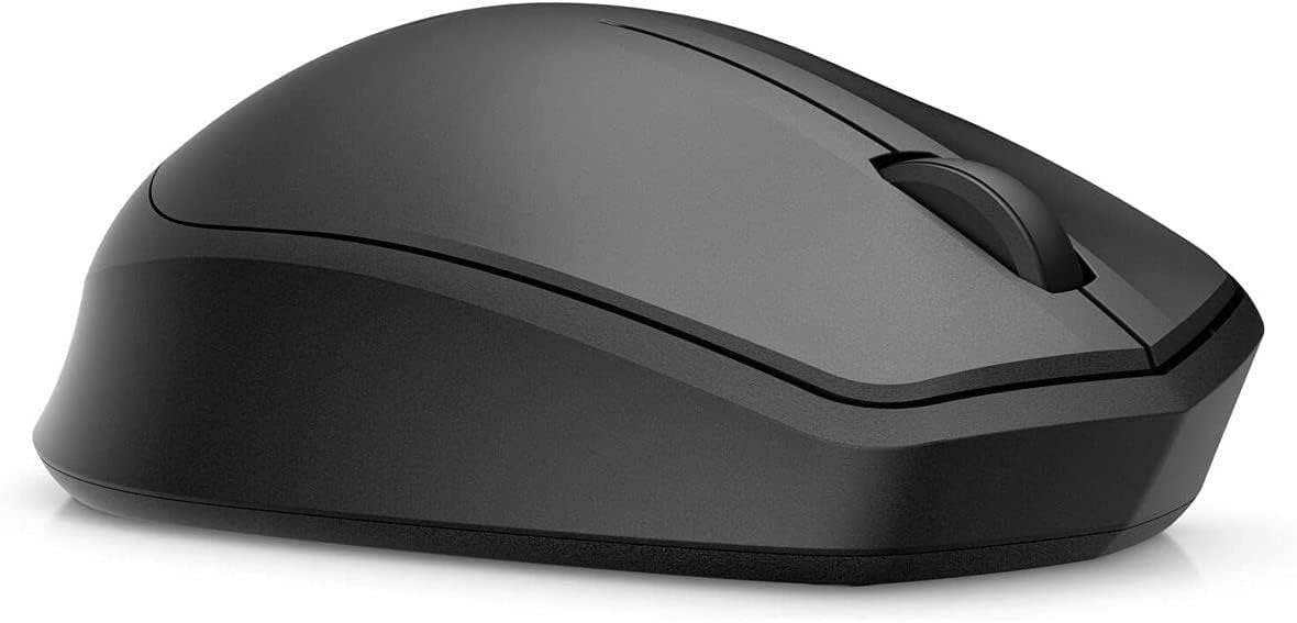 HP 280M Mouse Silent Wireless, Tecnologia LED Blu, Riduzione Rumore fino a 90%, 3 Pulsanti, Rotella di Scorrimento, Design ergonomico, Dongle Ricevitore USB-A Incluso, Nero