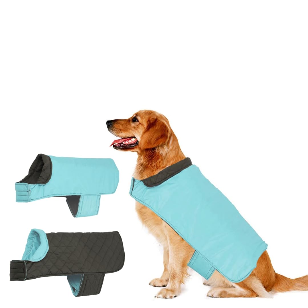 Sage Square Dog Doubleside Reversible Extra Warm Dog Coat, Fleece Lining Dog Winter Jacket Waterproof Paded Dog Cold Weather Coats (Sky Blue) (Small-Medium - 16 Inches) (B09NJNHL3Y) Amazon Price History, Amazon Price Tracker