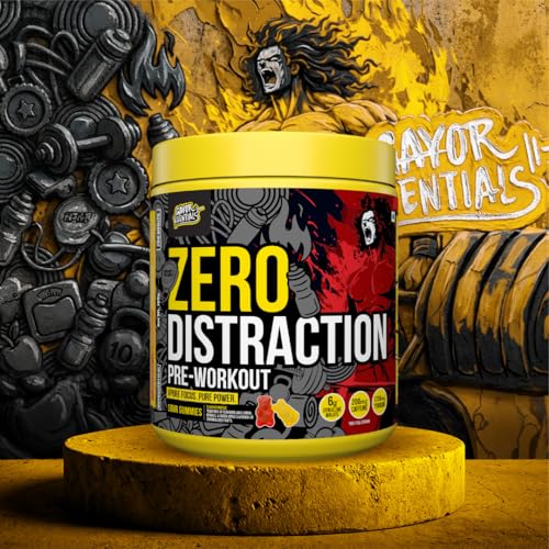 Image of Gayor Essentials Zero Distraction Pre Workout Powder | Laser Focus + Energy | 200mg Caffeine | 6g Citrulline Pump | No Creatine, No Crash (Sour Gummies,338g)