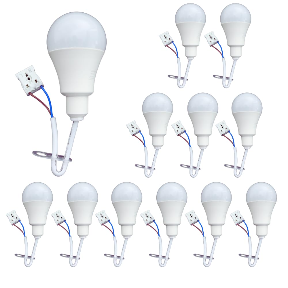 LUXULA 12er Set Renovierlampe - Baufassung mit Leuchtmittel und Steckklemme - 11W 1055lm - 4000K Neutralweiß - Renovierung Sanierung