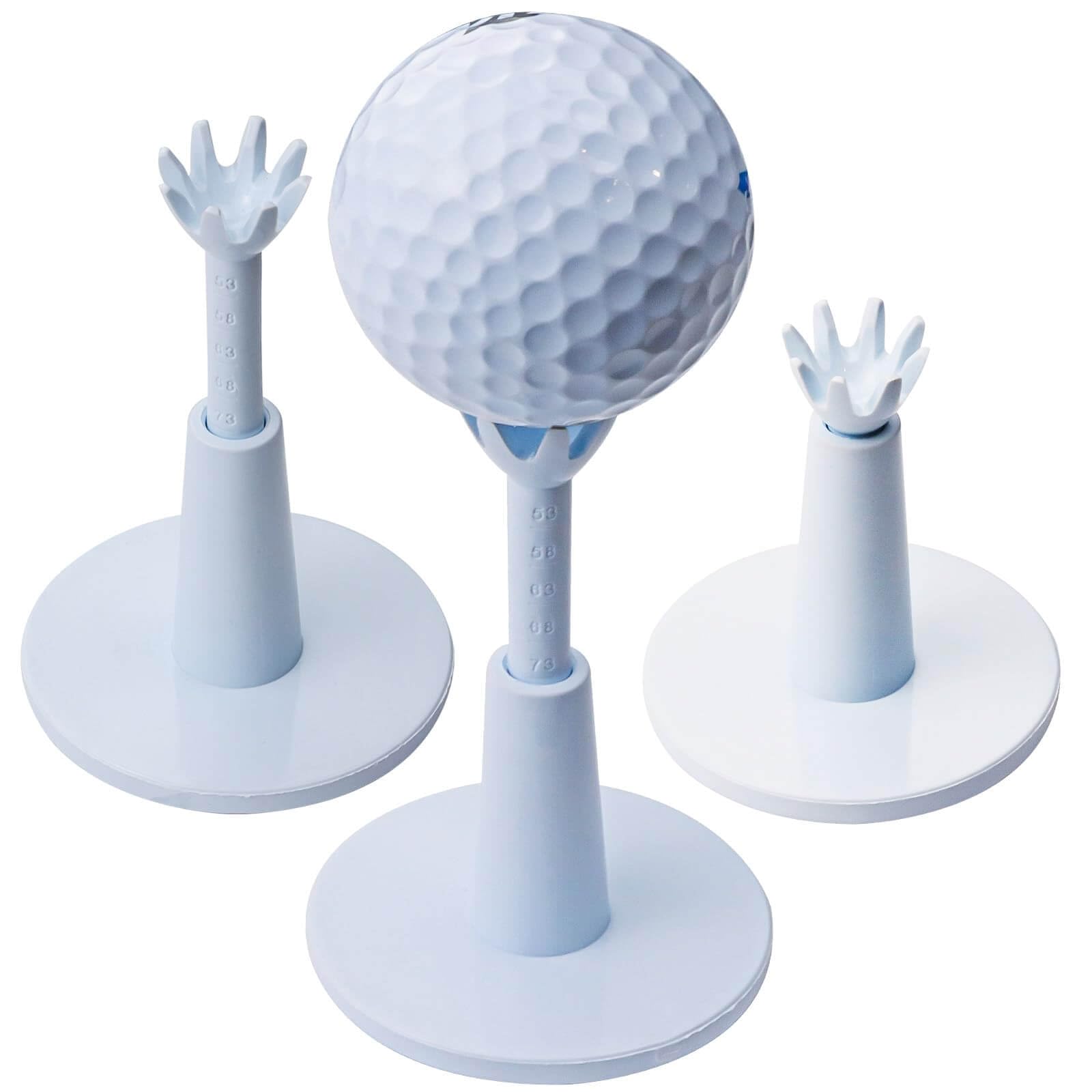 Juego de 3 tees de golf ajustables de goma para esteras, Driving Range y Golf Simulator