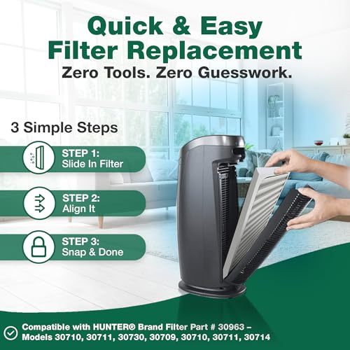 2 Crucial Air Purifier Filters – Compatible with HUNTER® Brand Filter Part # 30963 – Models 30710, 30711, 30730, 30709, 30710, 30711, 30714 – (2 Pack) - image 6