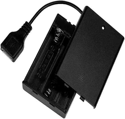 Miniatura 4 de AIMPGSTL 2 soportes para batería de 3 AA, 3 pilas AA 4.5-5V con cubierta e interruptor de encendidoapagado, con cable USB