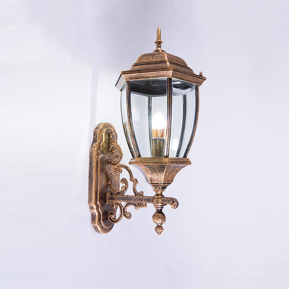 Applique extérieure européenne E27 lanterne en verre et aluminium industriel