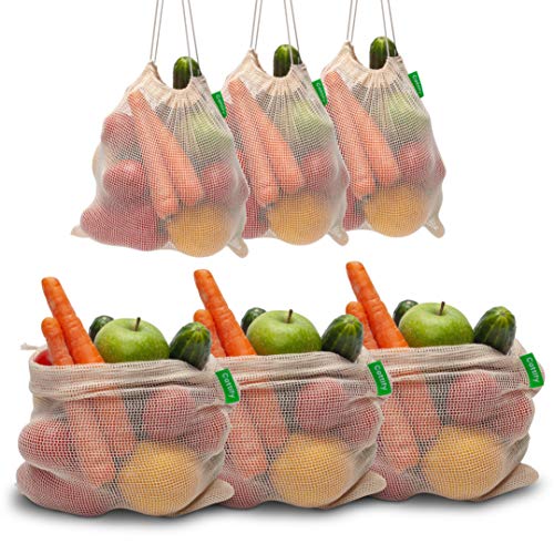 Evita el plástico con bolsas de comestibles de algodón reutilizables 4