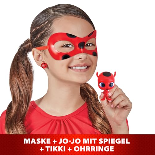 BANDAI - Miraculous Ladybug - Verwandlungsset - Ladybug-Kostüm - Box JoJo Maske Tikki-Ohrringe Kwami - Miraculous Kostüm und Zubehör - Spielzeug für Kinder ab 4 Jahren - P50604