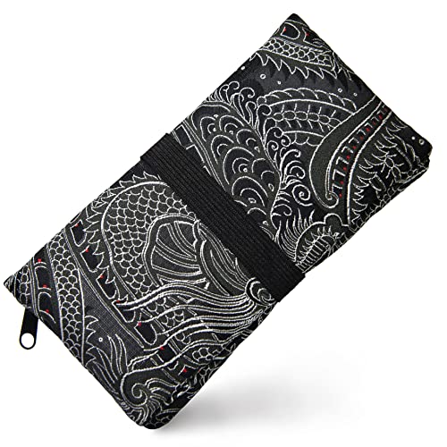 GUGGIARI® Blague à Tabac en Tissu Doux avec Compartiments Pratiques pour: Filtres Tips, Papier à Rouler et Briquet – Pochette pour Sachet de Tabac à Rouler de...