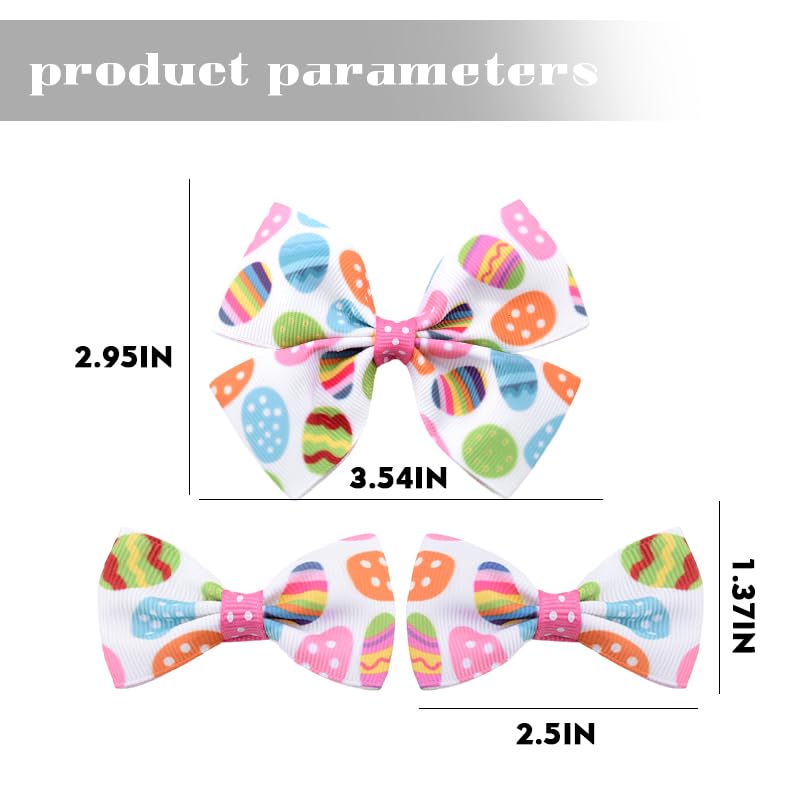 Pinzas para el cabello con moño rosa para Pascua, accesorios lindos para niñas y mujeres, juego de 3 piezas miniatura 2