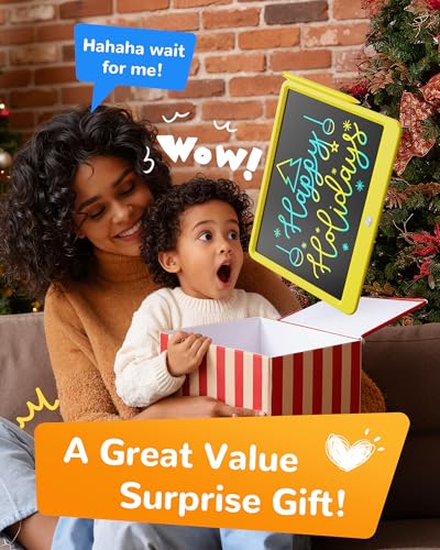 Image of KOKODI LCD Writing Tablet, 12 Inch Colorful Toddler Doodle Board Drawing Tablet, Erasable Reusable Electronic Drawing Pads, Educational and Learning Toy for 3-6 Years Old Boy and Girls(Yellow)