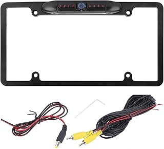 License Plate Frame Backup Camera Car Rear View Camera with 8 Bright LEDs 170° Viewing Angle Night Vision Waterproof Backing Camera Vehicle Universal Reversing Assist Security