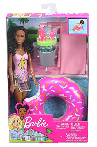 Barbie muñeca y set de juego piscina miniatura 4