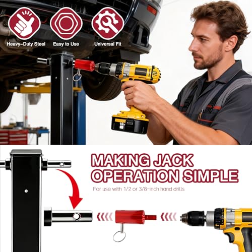 Trailer Jack Drill Adapter Kit, Cordless Drill Adapter for 1 Inch Jack Drive Shaft Top Wind Trailer Jacks, 10X Faster Operation Tool, A Side-Wind Handle is Included by Musibo - Image 4