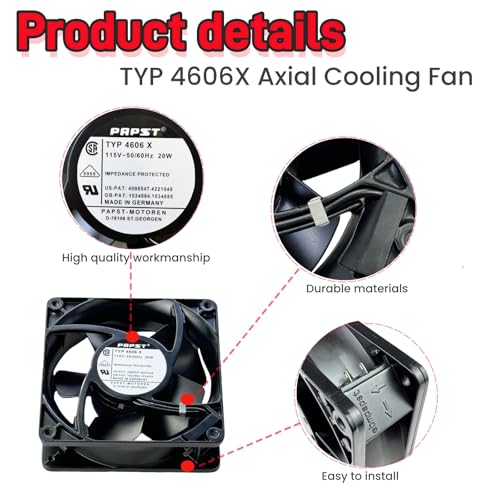 Ventilador de refrigeración PAPST TYP 4606X 115V 20W 120mm alta temperatura 3