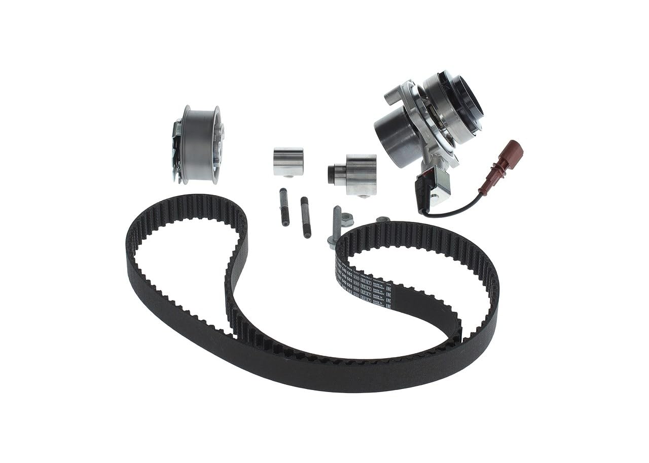 BOSCH 1 987 946 383 Bomba de agua + kit de correa de distribución Número de dientes: 145 25 mm Compatible con VW Golf 7 Hatchback 5G1, BQ1, BE1, BE2 Passat B8 Variant 3G5, CB5, SKODA, AUDI