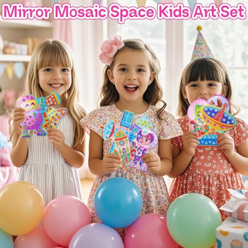 iGetooy 10 Sets DIY Mosaic Stickers for Kids, Space Art Craft Kit with 720+ Stickers, Travel Toys for Kids, Birthday Gifts for Girls and Boys 3-8 Year Olds - image 2