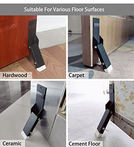 Door Stopper Hold Door Open - Self Adhesive Door Stop Holder No Drilling, Door Stoppers For Bottom Of Door, Doorstop With Rubber Tip, Kickdown Door Stop, Door Mount Wedge Stopper Catch, Easy Install #TOP5