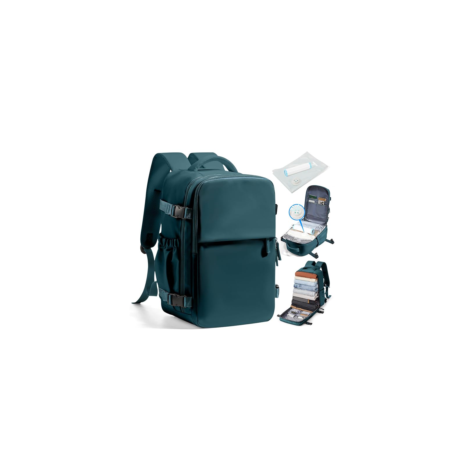 SZLX Zaino Ryanair 40x30x20 Sottovuoto Zaino da Viaggio 40x30x20 Wizzair Bagaglio a Mano 40x20x25 Borse da Cabina per Easyjet 45x36x20 Donna con USB Adatto a PC da 14 Pollici, Valigia con Sottovuoto