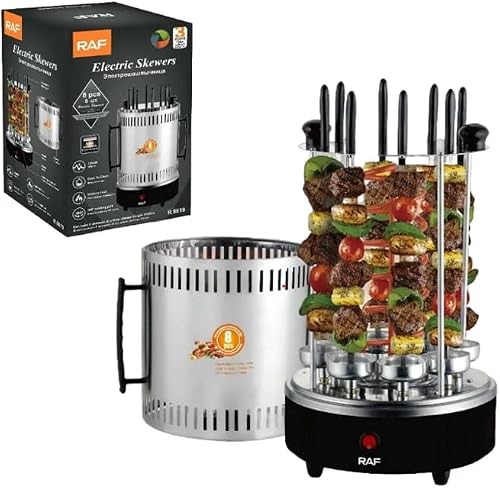 RAF. Electric Automatic Rotary Grill, Stainless Steel, 6 Skewers, 3-5 People, Model R.8619
