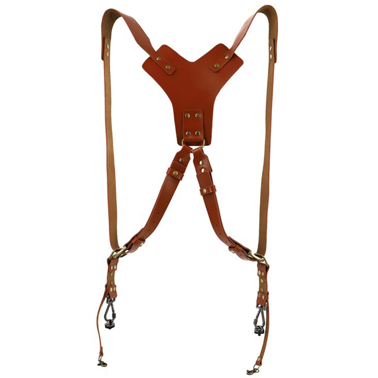 Nucelit Unisex Y Shaped Shoulders Double Camera Harness Leather Shoulder Strap For Easy Carrying Photographer For Even Weight Distribution Double Camera Shoulder Harness
