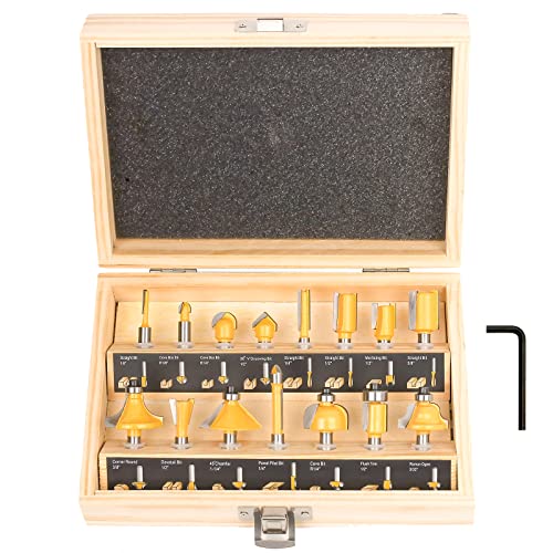 Baidets BD220040 Router Bits Set 1/4 Inch Shank - Set Of 15 Pieces, Baidets Tungsten Carbide Wood Router Bits thumb #8