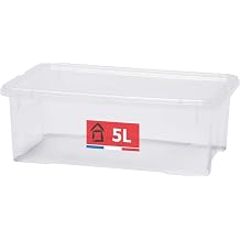 Sundis View Box 5L Clear Plastic Storage Box with Lid, Stackable and Stackable, Ideal for Cosmetics, Jewellery, Pens, Felts, Sewing Accessories, Beads