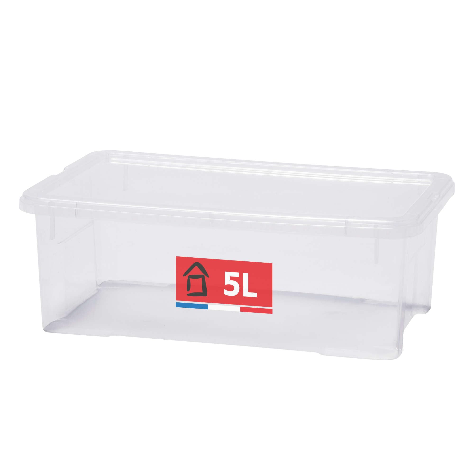 Sundis View Box 5L Clear Plastic Storage Box with Lid, Stackable and Stackable, Ideal for Cosmetics, Jewellery, Pens, Felts, Sewing Accessories, Beads