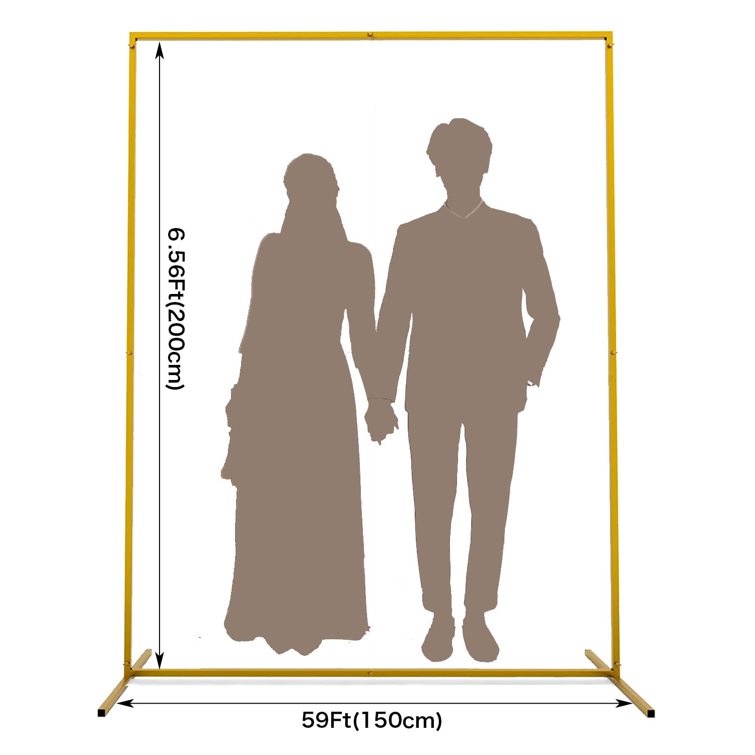d'arche de Ballons carré, Support de Cerceau de Ballon de 2×1.5 M,Kit d'arche de Ballons carré en métal démontable pour Mariage, Remise de diplôme et Anniversaire (Or)