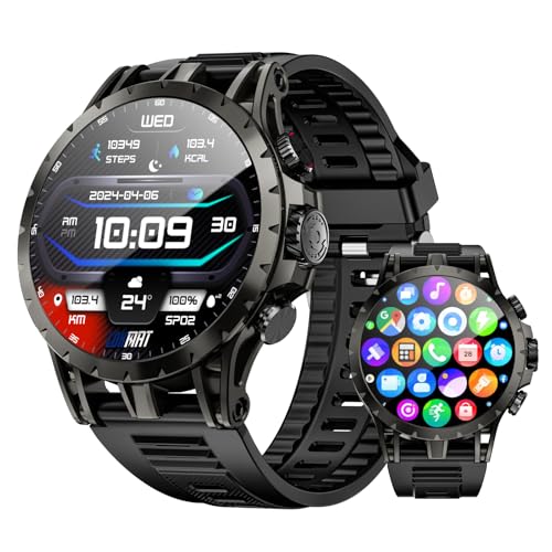 LOKMAT 4G SIM-Karten-Smartwatch, schermo AMOLED da 1,508 pollici, 3 GB + 32 GB, smartwatch per uomini e donne con fotocamera girevole, WiFi, GPS, Android 8.1, orologio Fitness Activity Tracker