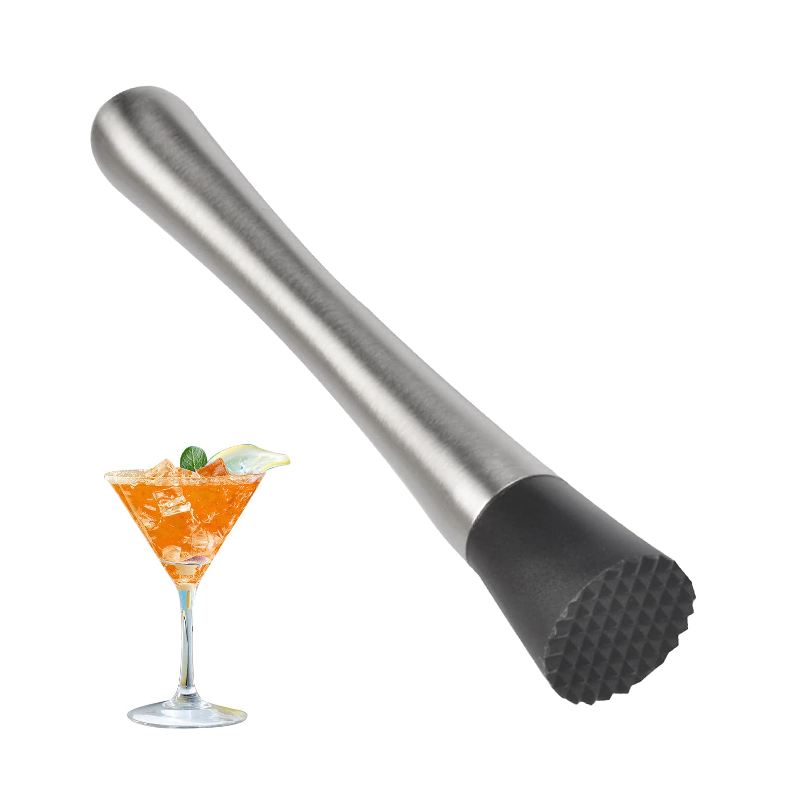 Hielo de acero inoxidable, trituradora de hielo mezclador para cócteles de menta profesional Bartender herramienta esencial, cómoda y resistente trituradora de patatas
