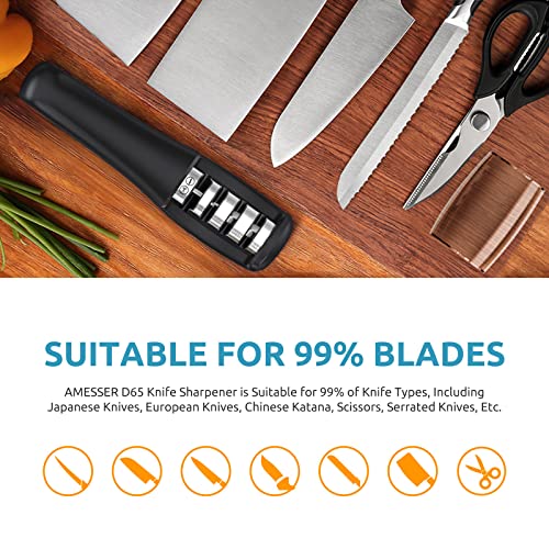 Amesser Knife Sharpeners, 4 In 1 Blade Sharpener And Scissors Sharper, Professional Knife Sharpeners For Kitchen Knives, Hunting Knife, Handheld Knife Sharpner #TOP2