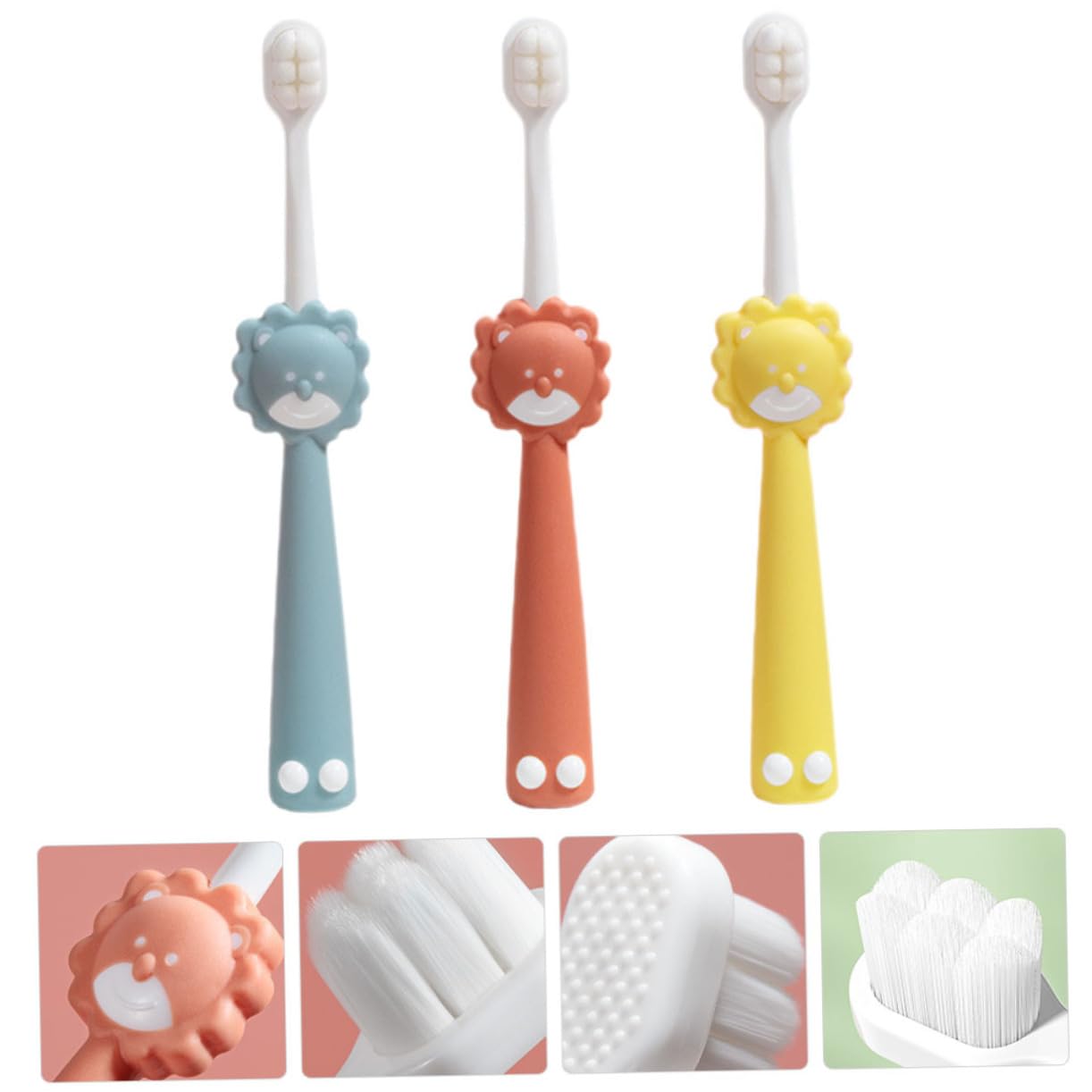 Gatuida 4 Set Di Spazzolini Da Denti Per Bambini Sicuri E Confortevoli Con Setole Morbide Per Le Esigenze Di Spazzolatura Quotidiana Dei Più Piccoli 3 Pezzi * 4