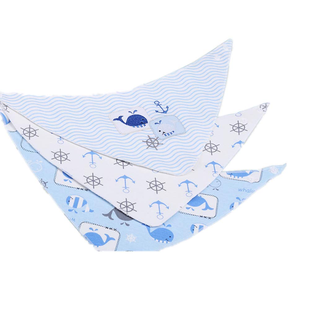 3er Set Baby Dreieckstuch Lätzchen - Saugfähig Mit Druckknopf