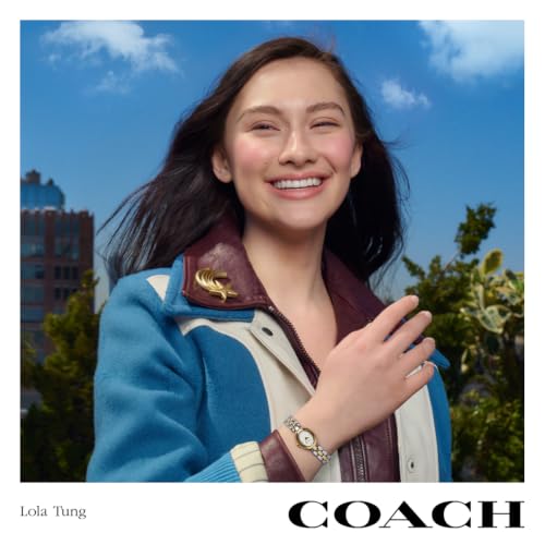 Image of Coach Sammy Women's 2H Quartz Watch Gift Set with Matching Adjustable Jewelry Bracelet - Oval Case - Minimalist Style - Gift for Her - 22.5mm
