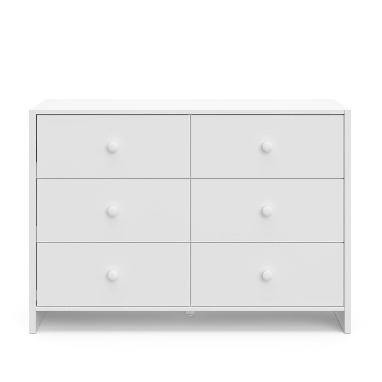 Storkcraft Calabasas 6 Drawer Dresser (White) - GREENGUARD Gold Certified, 6 Drawer Dresser with Interlocking Drawer System, Dresser Drawer Organizer for Kids' Bedroom