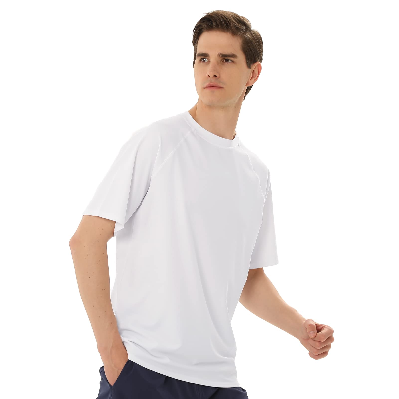 Maglietta Anti UV Uomo Rash Guard a Manica Corta Costume da Bagno UPF 50+ Protezione Solare T Shirt Asciugatura Rapida