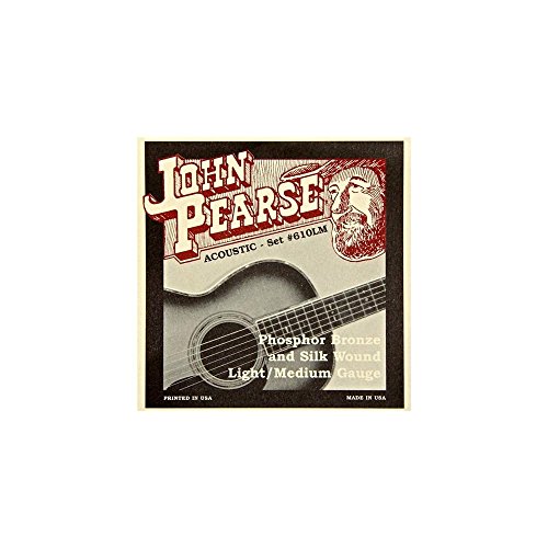 Cordes John Pearse 610LM Phosphor Bronze & Silk Wound Light/Medium 12-53 pour Guitare Acoustique
