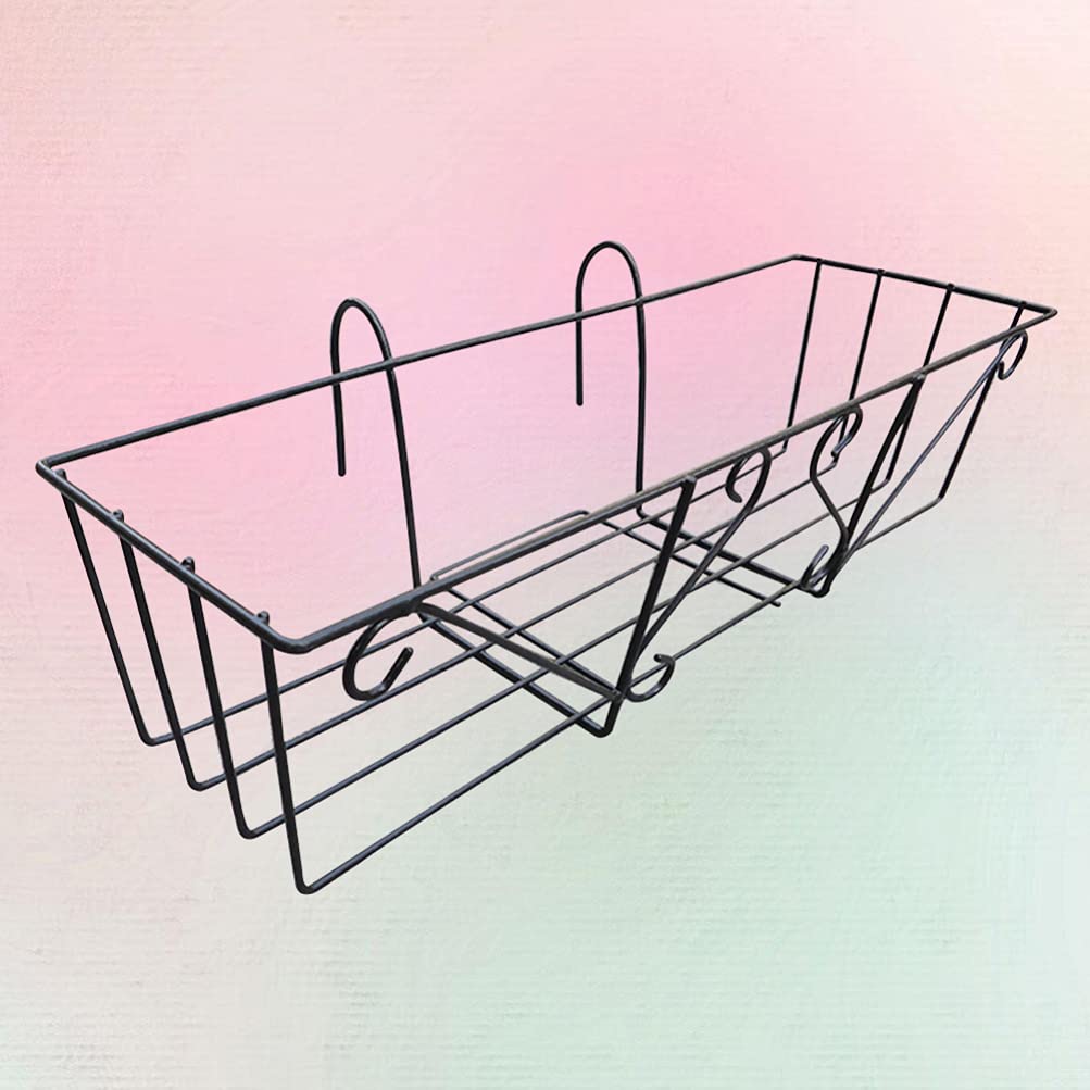 Cabilock Jardinière Suspendue en Fer Support De Pot De Fleur Jardinières De Clôture en Métal Fleur De Balcon Jardinières Suspendues Balcon Porte-jardinière Suspension en Fer Forgé Mural