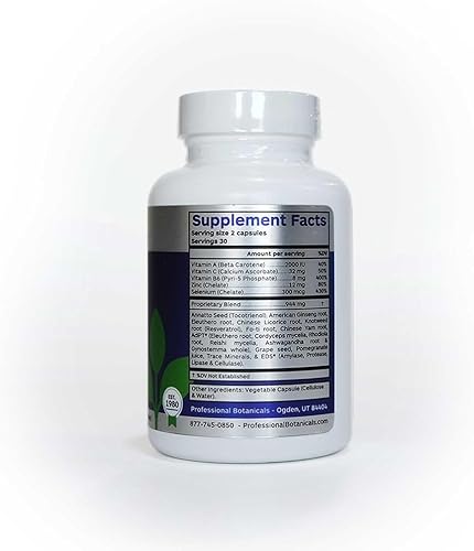Miniatura 3 de Professional Botanicasl Age Rejuv - Suplemento antioxidante y antienvejecimiento con vitamina A, C, B6, zinc, selenio, mezcla de hierbas para una