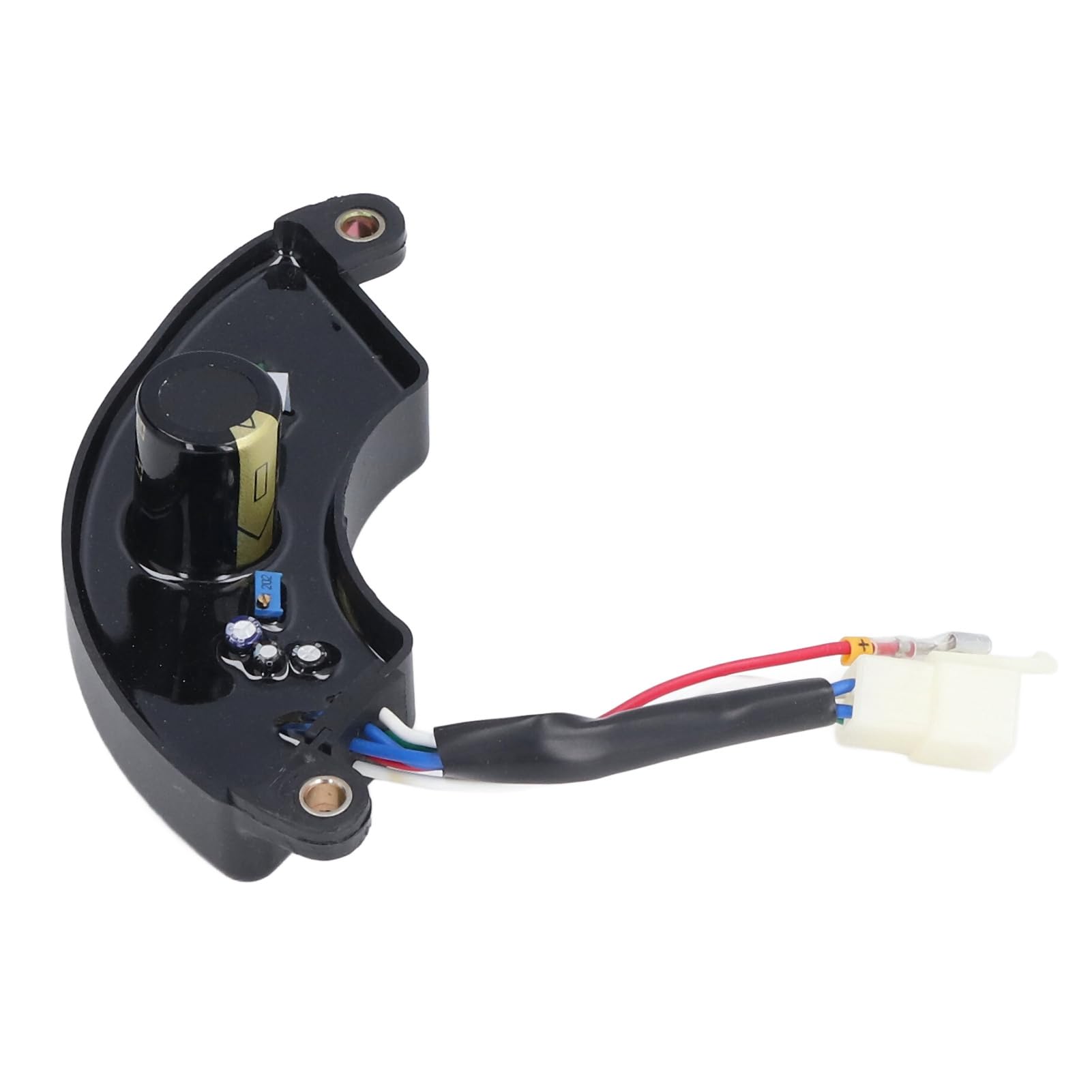 Regulador de Voltaje Automático, 5-6.5KW Generador AVR Estilo Media Luna Universal 1PH 6 Cables Ajustable 220V con Orificios de Montaje para Motor de Gasolina