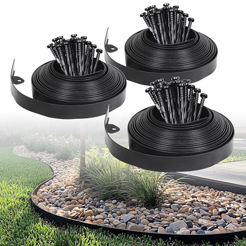 Gardzen 1.5" x 100' Landscape Edging Kit, No Dig Lawn